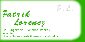 patrik lorencz business card